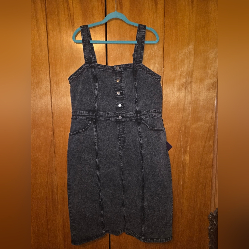 Ava & Viv Women's Denim Pinafore Dress